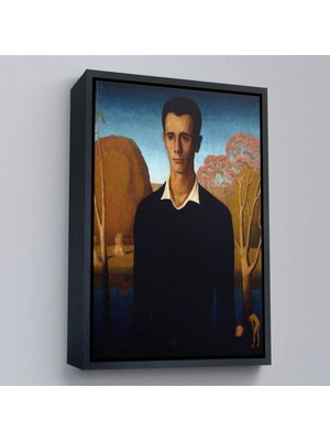 Alaz Trade Çerçeveli Grant Wood - Arnold Pyle Iki Zayıf Adamla Nehrin Önünde TABLOSU-8065