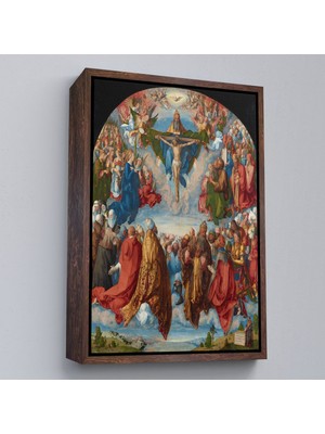 Alaz Trade Çerçeveli Albrecht Dürer - Üçlü Birliğin Hayranlığı Tablo - Adoration Of The TRINITY-8054