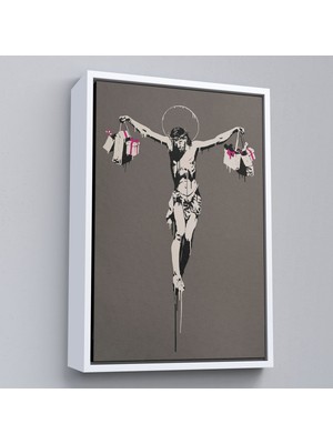 Alaz Trade Çerçeveli Alışveriş Torbalı Isa Tablosu - Christ With Shopping BAGS-8094