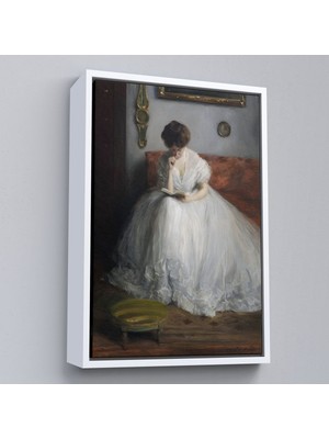 Alaz Trade Çerçeveli Jacques-Émile Blanche - Lucie Reading TABLOSU-8041