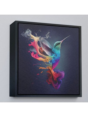 Alaz Trade Çerçeveli Renkli Sinek Kuşu TABLOSU-8329