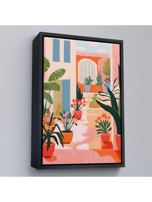 Alaz Trade Çerçeveli Minimalist Yazlık Bahçesi TABLOSU-7669