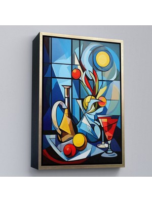 Alaz Trade Çerçeveli Renkli Soyut TABLO-7825