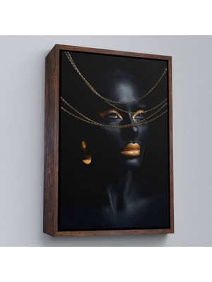 Alaz Trade Çerçeveli Altın Detaylı Kadın TABLOSU-7879