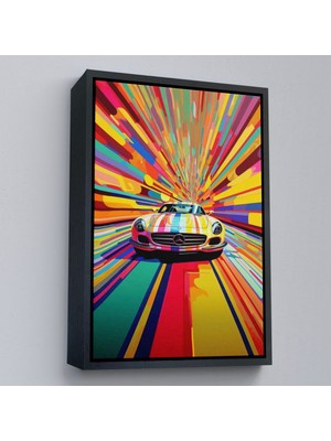 Alaz Trade Çerçeveli Renkler Içinden Çıkan Mersedes TABLOSU-7959