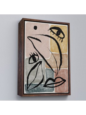 Alaz Trade Çerçeveli Minimalist Kadın Yüzü TABLOSU-7993