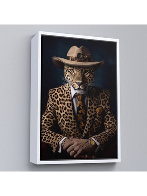 Alaz Trade Çerçeveli Takım Elbiseli Leopar TABLOSU-7932