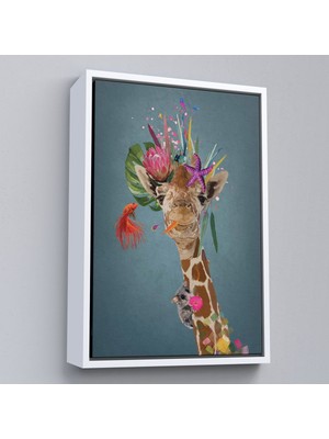 Alaz Trade Çerçeveli Sevimli Zürafa TABLOSU-7748