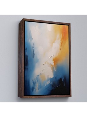 Alaz Trade Çerçeveli Mavi Tonlardaki Yağlıboya Görünümlü TABLO-7602