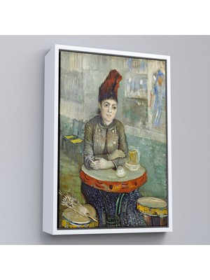Alaz Trade Çerçeveli Vincent Van Gogh - Kafede - Le Tambourin'deki Agostina Segatori TABLO-7458