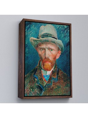 Alaz Trade Çerçeveli Vincent Van Gogh - Hasır Şapkalı Otoportre TABLOSU-7452