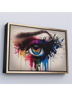 Alaz Trade Çerçeveli Renkli Zarif Kadın Göz TABLOSU-7230