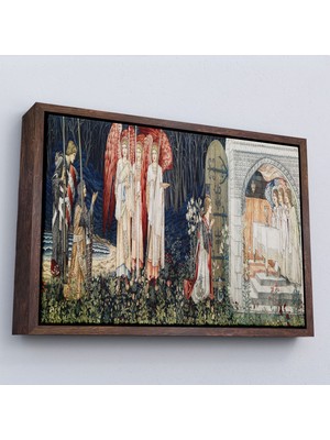 Alaz Trade Çerçeveli William Morris Kutsal Kase TABLOSU-7033