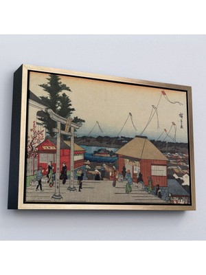 Alaz Trade Çerçeveli Hiroşige, Yushima'daki Tenjin Tapınağı TABLOSU-7028