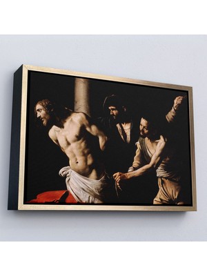 Alaz Trade Çerçeveli Caravaggio - Sütündaki Isa Tablo - Christ At The COLUMN-7062