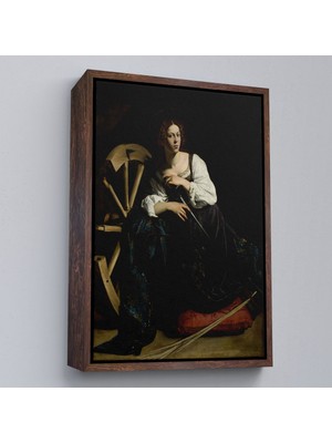 Alaz Trade Çerçeveli Caravaggio - Iskenderiyeli Aziz Catherine TABLOSU-7386