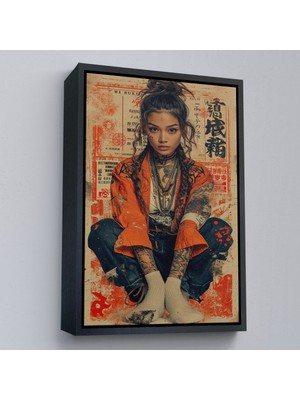 Alaz Trade Çerçeveli Sevimli Japon Kız TABLOSU-7799
