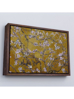 Alaz Trade Çerçeveli Vincent Van Gogh - Çiçek Açan Badem Ağacı Sarı TABLOSU-7176