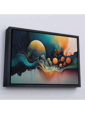 Alaz Trade Çerçeveli Renkli Soyut Gece TABLOSU-7218