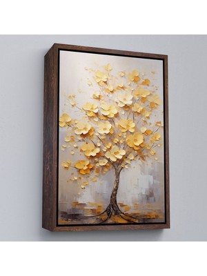 Alaz Trade Çerçeveli Sarı Çiçekli Ağaç TABLOSU-7624
