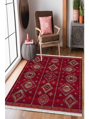 Homier Collection Homier Westa Kalitesi Yıkanabilir Kaymaz Taban Kilim ve Yolluk H-OT-4235