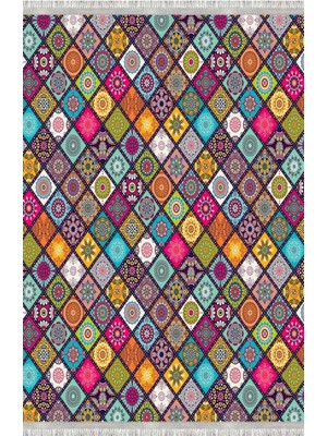 Homier Collection Homier Westa Kalitesi Yıkanabilir Kaymaz Taban Kilim ve Yolluk H-PW-8038A