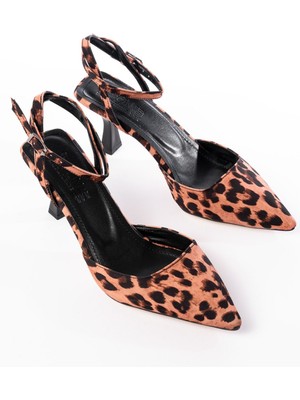 Ellolita Luxury Shoes ST-004 Leopar Günlük 7 cm Topuklu Bayan Ayakkabı