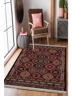 Homier Collection Kısa Saçaklı Westa Serisi Yıkanabilir Kaymaz Taban Antibakteriyel Kilim OT-4069A