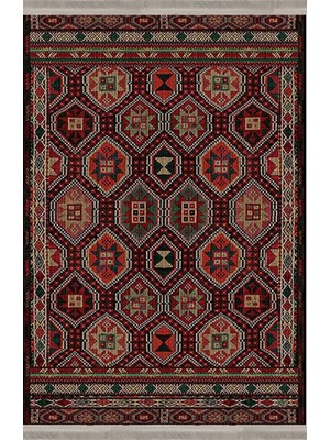 Homier Collection Kısa Saçaklı Westa Serisi Yıkanabilir Kaymaz Taban Antibakteriyel Kilim OT-4069A