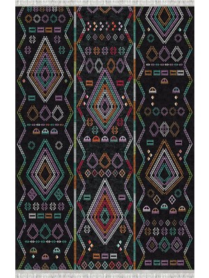 Homier Collection Kısa Saçaklı Westa Serisi Yıkanabilir Kaymaz Taban Antibakteriyel Kilim OT-4125A