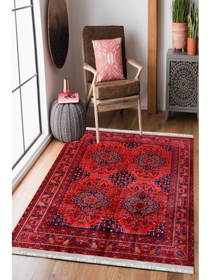 Homier Collection Kısa Saçaklı Westa Serisi Yıkanabilir Kaymaz Taban Antibakteriyel Kilim OT-4067A