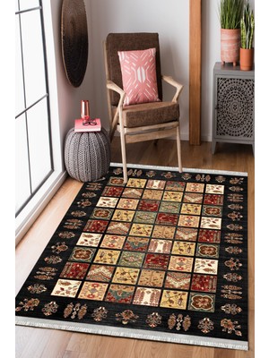 Homier Collection Kısa Saçaklı Westa Serisi Yıkanabilir Kaymaz Taban Antibakteriyel Kilim OT-4026A