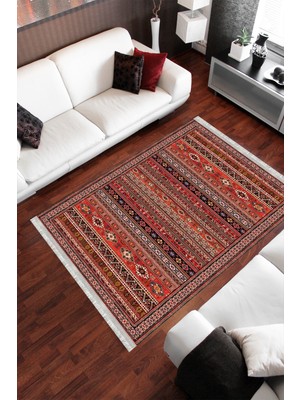 Homier Collection Kısa Saçaklı Westa Serisi Yıkanabilir Kaymaz Taban Antibakteriyel Kilim OT-4057A