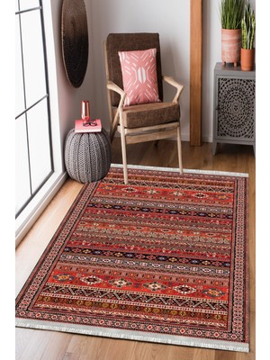 Homier Collection Kısa Saçaklı Westa Serisi Yıkanabilir Kaymaz Taban Antibakteriyel Kilim OT-4057A