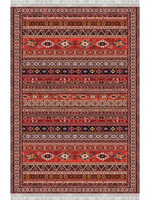 Homier Collection Kısa Saçaklı Westa Serisi Yıkanabilir Kaymaz Taban Antibakteriyel Kilim OT-4057A