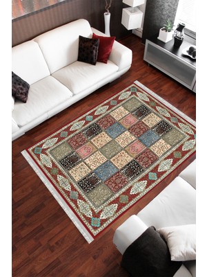 Homier Collection Kısa Saçaklı Westa Serisi Yıkanabilir Kaymaz Taban Antibakteriyel Kilim OT-4031A