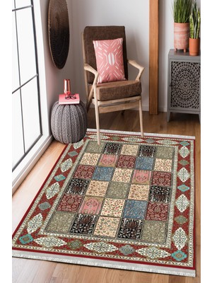 Homier Collection Kısa Saçaklı Westa Serisi Yıkanabilir Kaymaz Taban Antibakteriyel Kilim OT-4031A