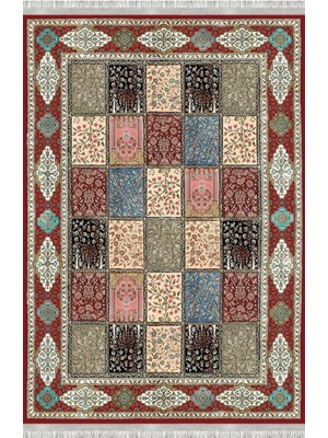 Homier Collection Kısa Saçaklı Westa Serisi Yıkanabilir Kaymaz Taban Antibakteriyel Kilim OT-4031A