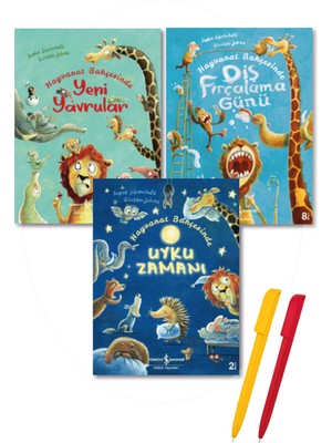 Hayvanat Bahçesinde Yeni Yavrular - Uyku Zamanı - Diş Fırçalama Günü 3 Kitap - Alfa Kalem