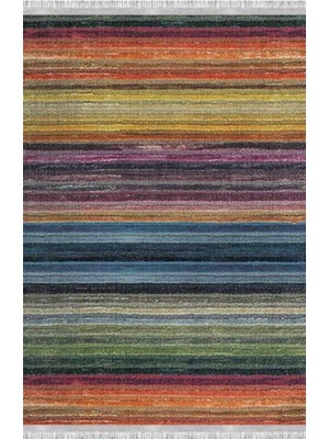 Homier Collection Kısa Saçaklı Westa Serisi Yıkanabilir Kaymaz Taban Antibakteriyel Kilim DK-5058B