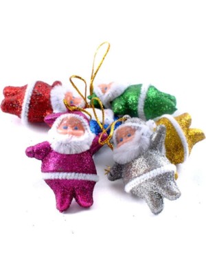 Yılbaşı Karışık Renkli Noel Baba Figürü 6 Lı