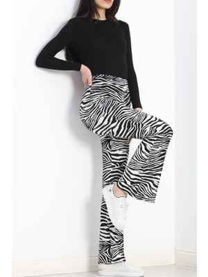 Colezium Desenli Ispanyol Pantolon Zebra