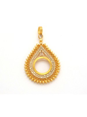 Ferizz Çeyrek Altın Çerçeveli Kolye Ucu Altın Kaplama TGR-696