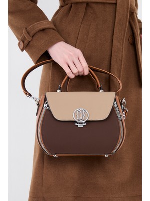Cressberry 12209 Kahve-K.bej Kadın El & Omuz Çantası