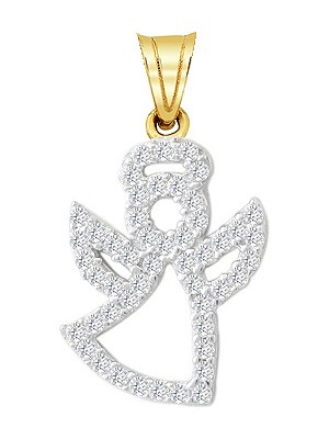 Altın Sepeti Altın Taşlı Melek Kolye Ucu