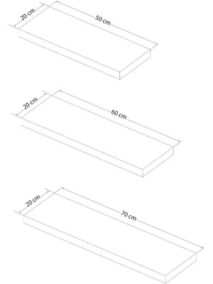 Glow Furniture Çizgi Uçan Duvar Rafı Beyaz