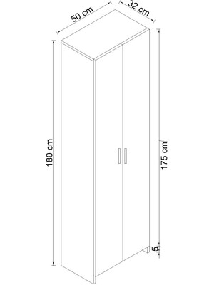 İzco Design 180 Cmçok Amaçlı Dolap