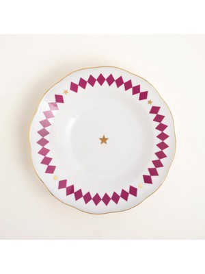 Emet Porselen Çukur Tabak 23X23X4.5 cm Fuşya