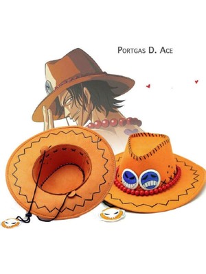 Piraye Gift One Piece Ace Anime Cosplay Turuncu Şapka