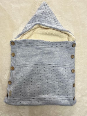 Nurcan Bebe 81016 Ajur Triko Kındak-Mavi